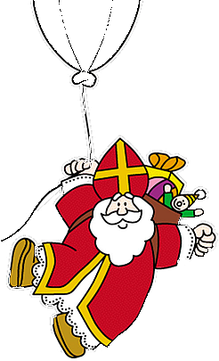 sinterklaas aan een ballonnetje.