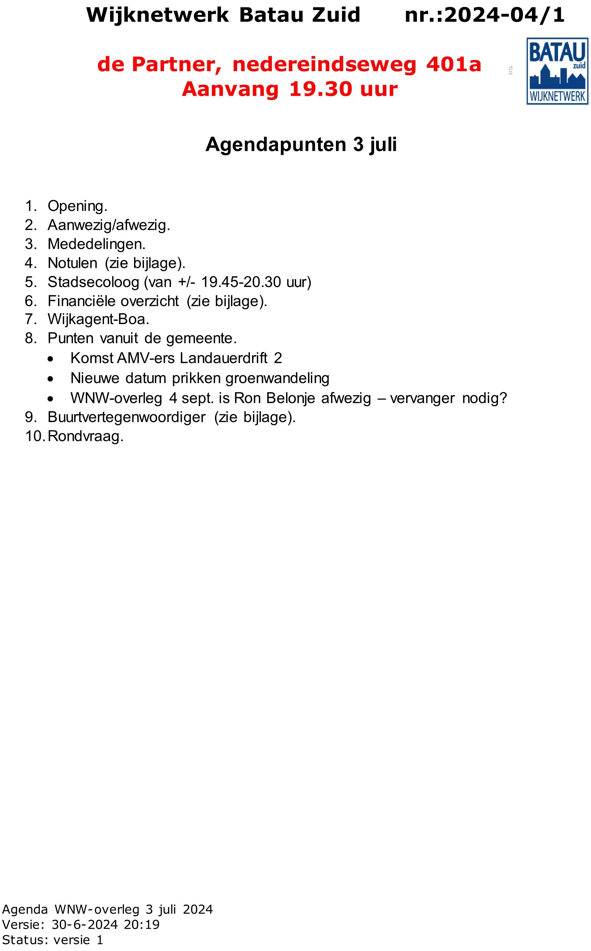 agenda