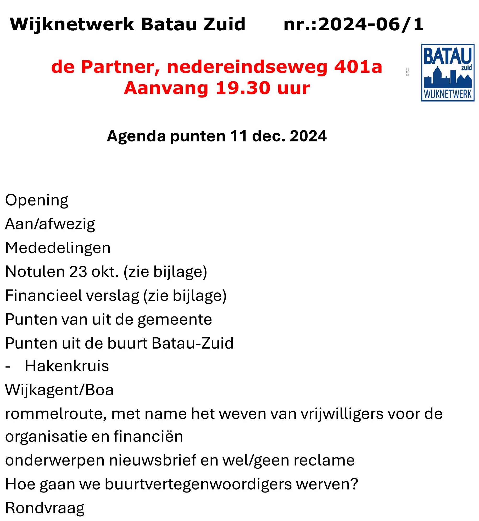 agenda
