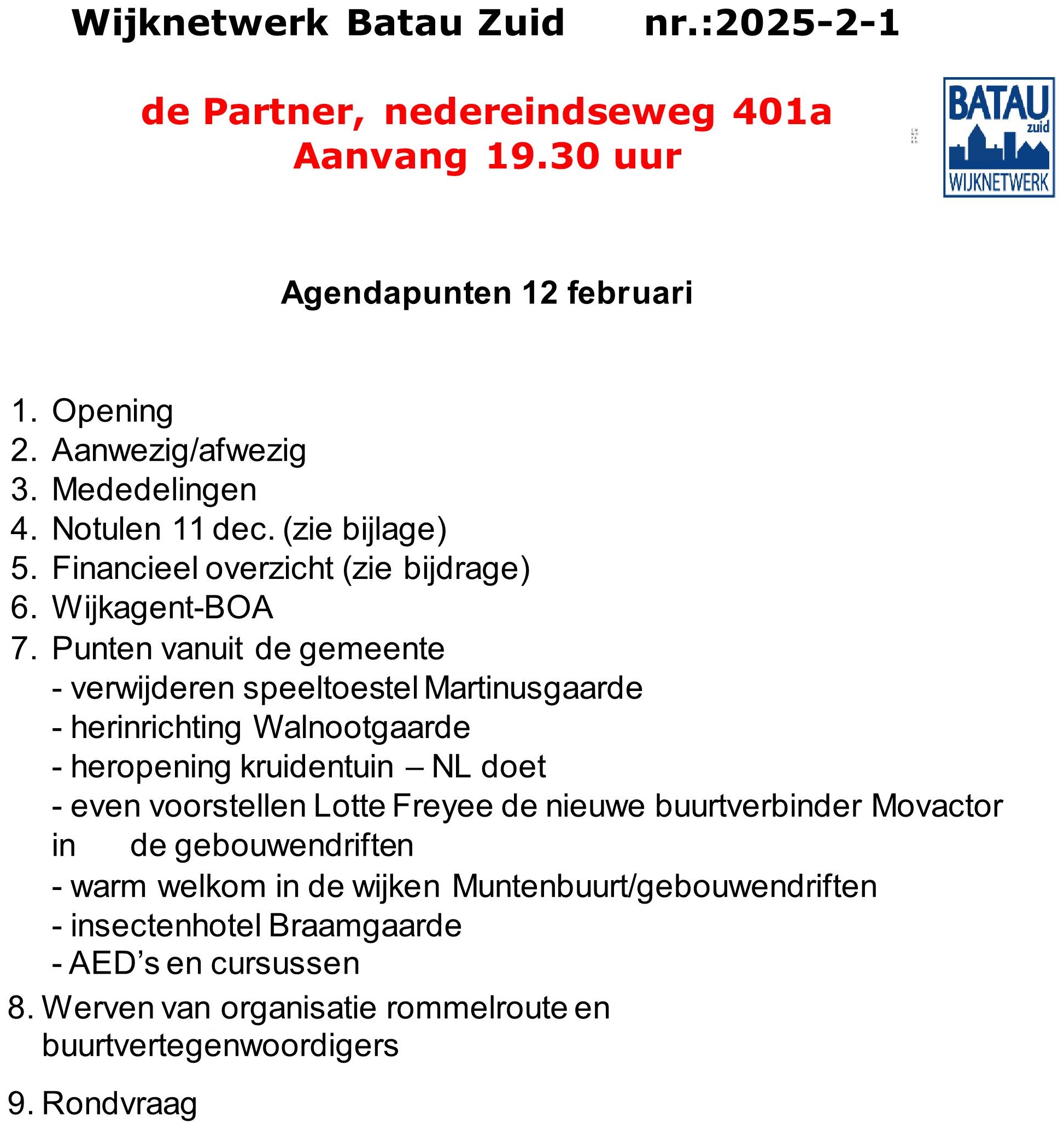 agenda