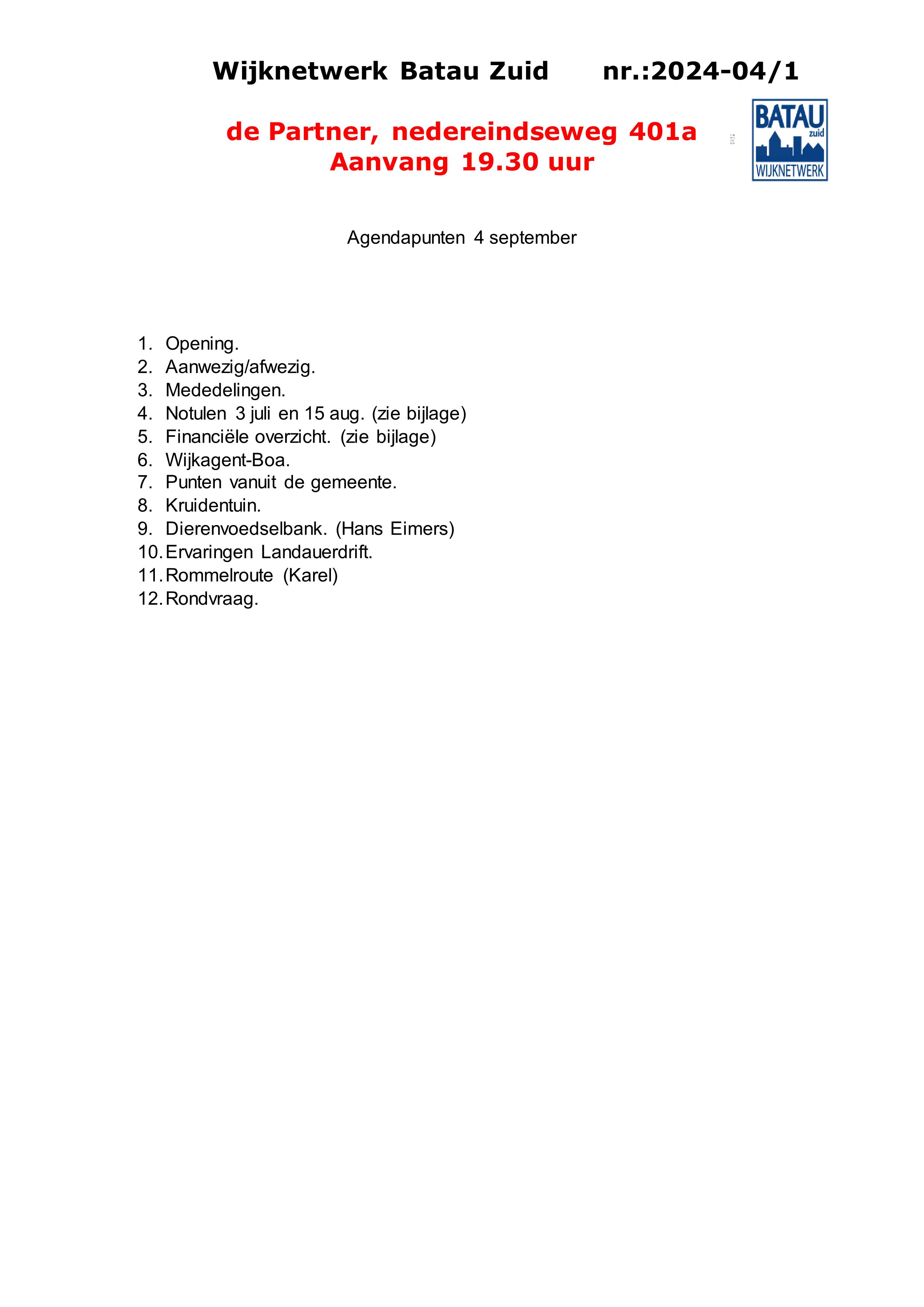 agenda