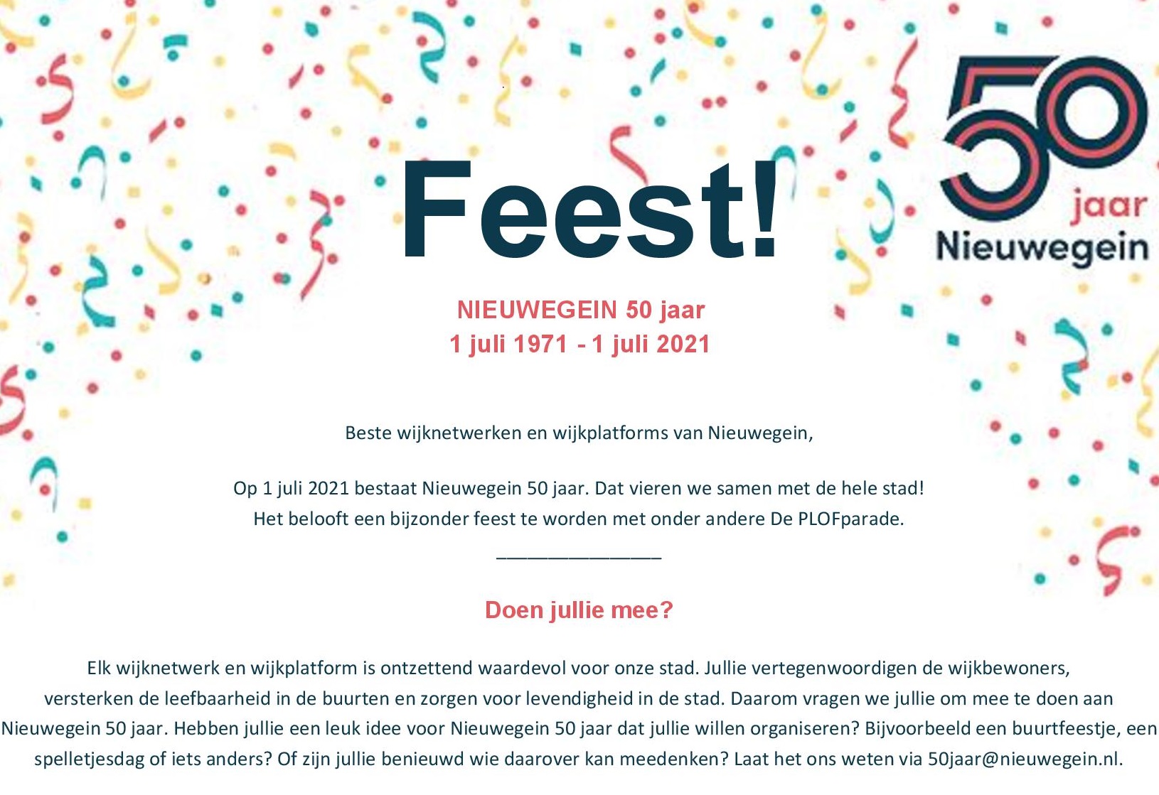 Mexico meten effectief Nieuwegein IS 50 jaar, 1 juli 2021. Feestjaar!